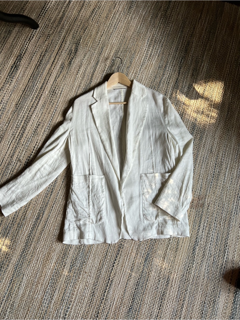 Boss Cream Linen Blend Relaxed Blazer